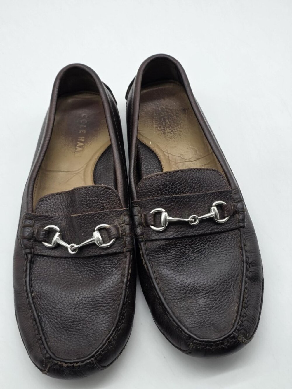 Cole Haan Shoes Mens Size 9.5 Brown Leather Bit Driving Casual Damaged Loafers - Picture 3 of 13